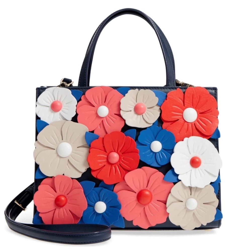 Kate spade NWOT New York leather crossbody bag with multicolor flower